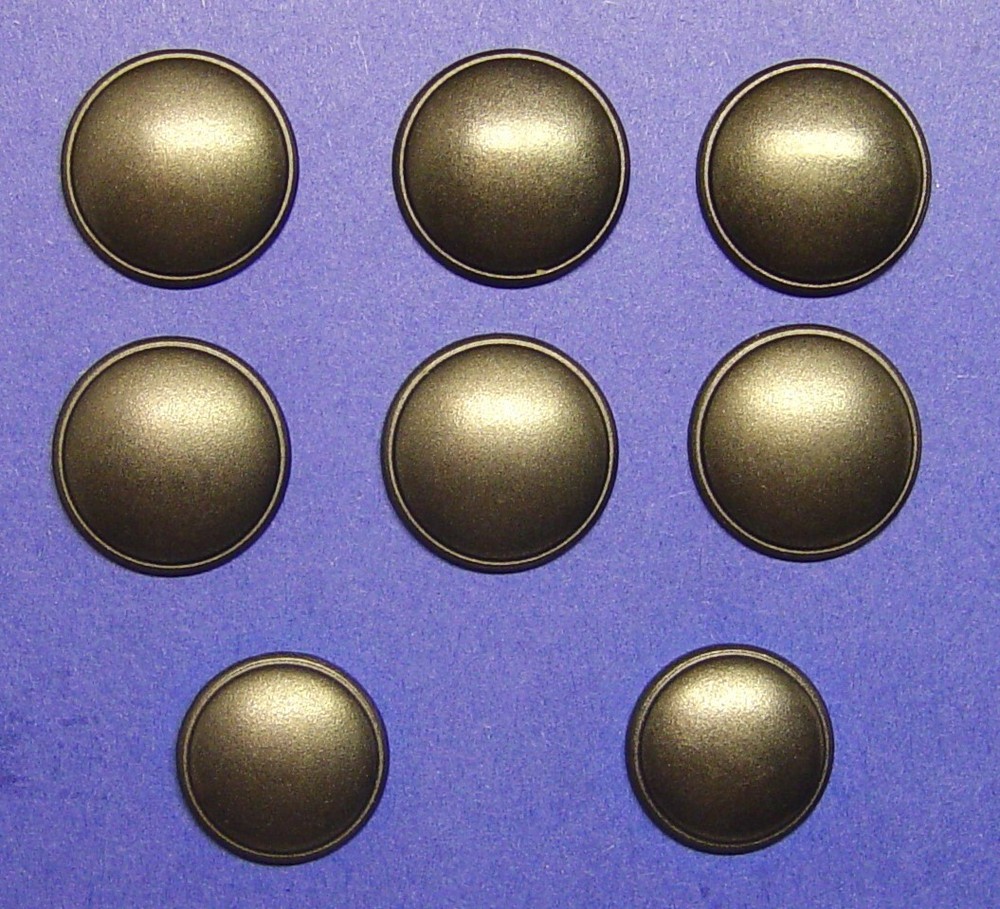 KASPER replacement button 8 plastic dark silver metallic effect Good Used Cond.
