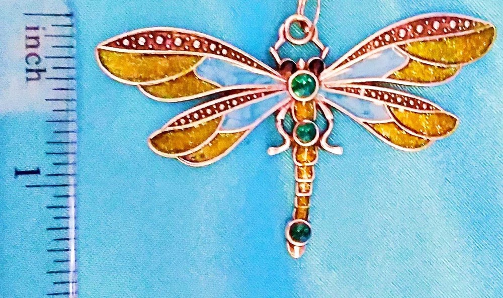 Set of Two - Green Dragonfly Enamel Rhinestone - Ceiling Fan Pulls
