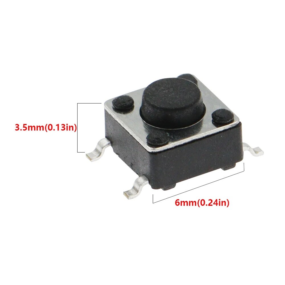 50x Tactile Reset Push Button Switch 4-Pin Momentary Micro Mini Tiny SMD 12V DC