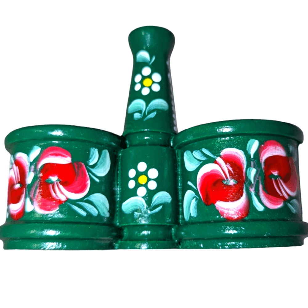 Vintage hand painted floral container Hungary