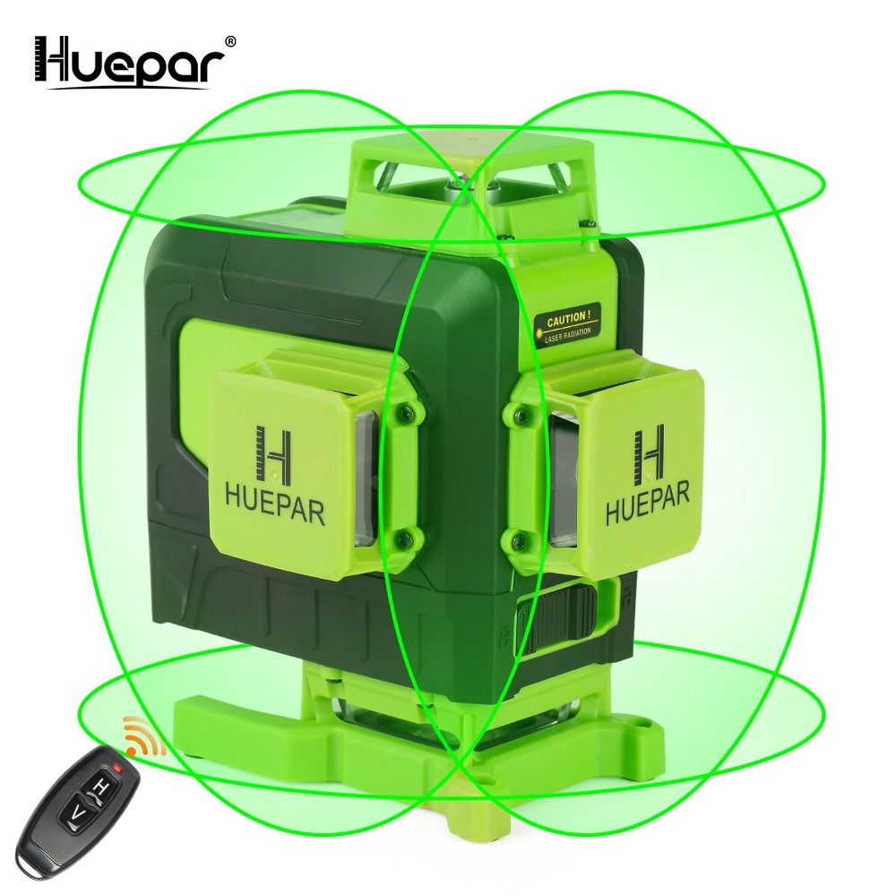 4D Cross Lines Green Laser Level Measure With Remote Control Light Source