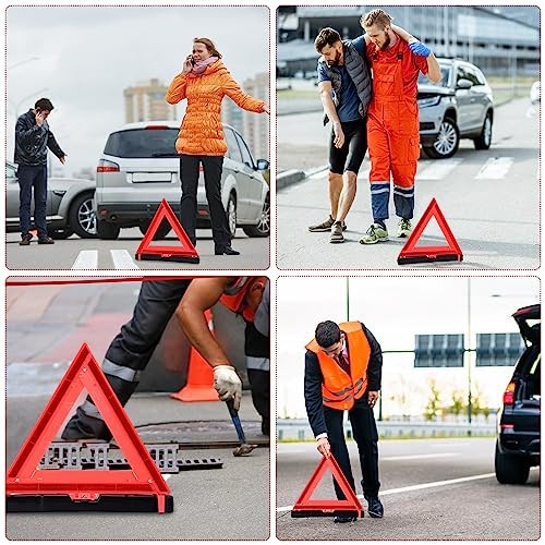 Pcs Warning Triangle Dot Approved Foldable Emergency Safety Triangles 18