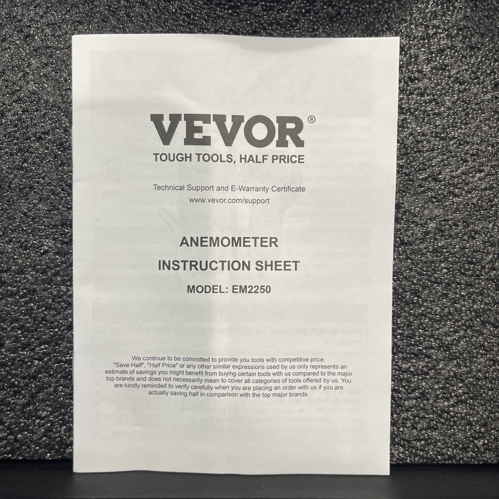 Vevor anemometer set