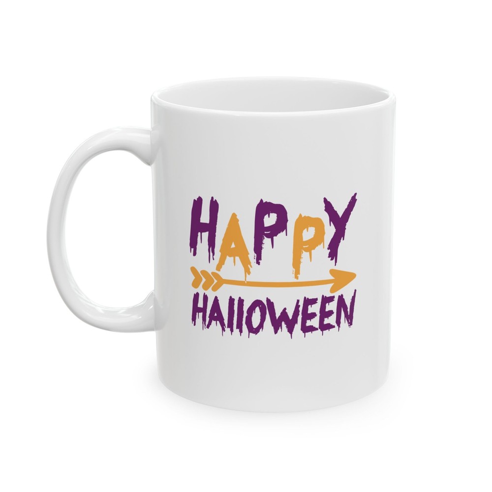 Happy Halloween – White Ceramic Mug (11oz or 15oz) 🎃☕