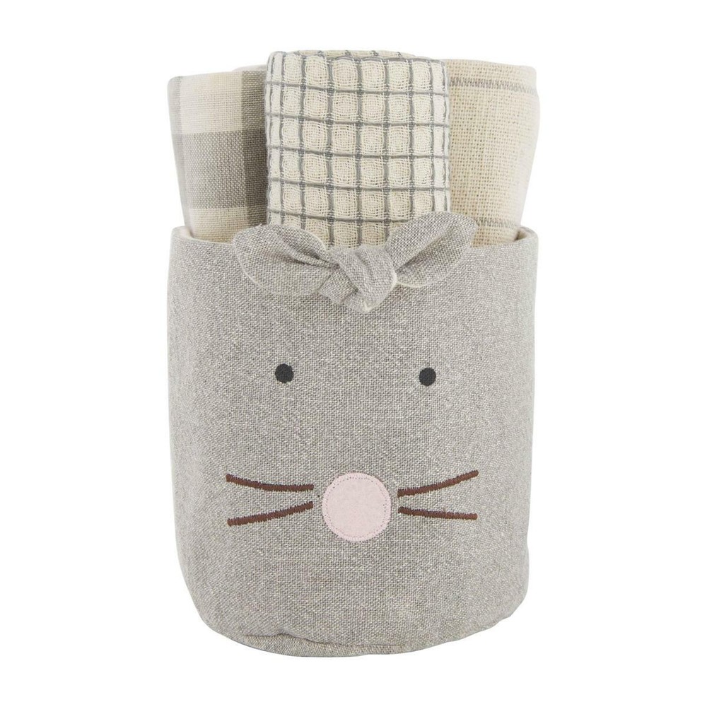 Mudpie - Grey Easter Bunny Towel Set - 41500261G