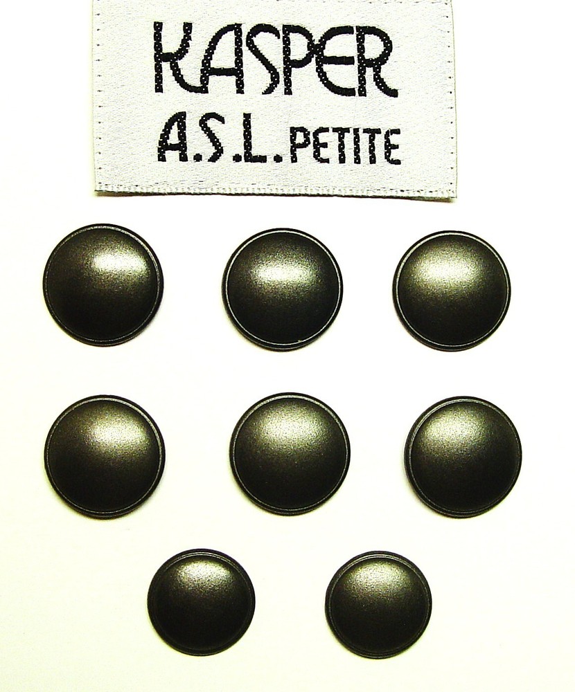 KASPER replacement button 8 plastic dark silver metallic effect Good Used Cond.