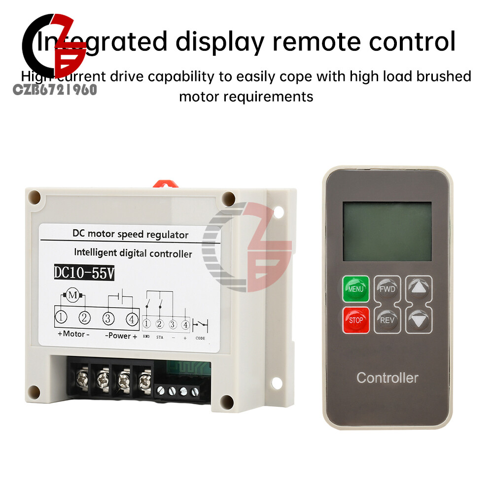 DC 10V-55V 30A Intelligent Brush Motor Speed Controller Display Remote Control