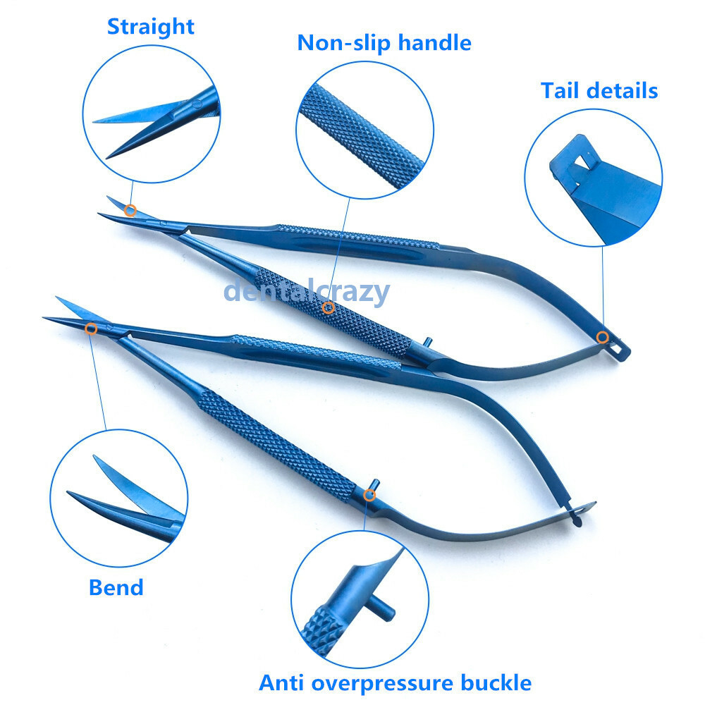 Titanium Ophthalmic Microsurgical Instruments Scissors/Needle Holders /Tweezers