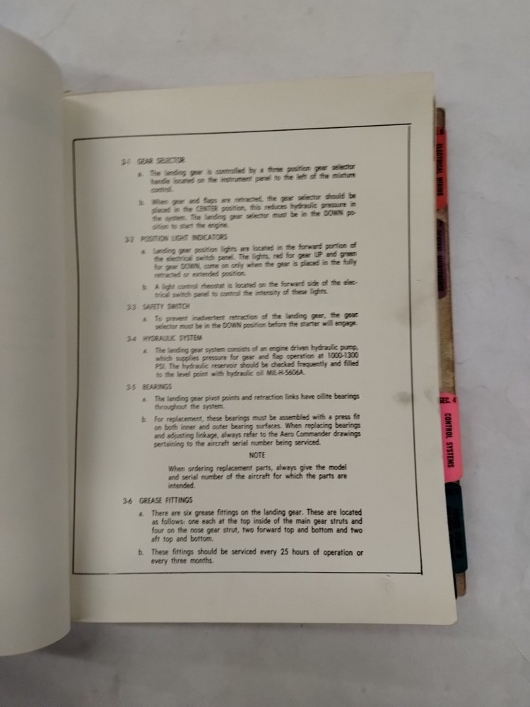 Aero Commander 1966 Model 200D Overhaul & Service Manual-Original