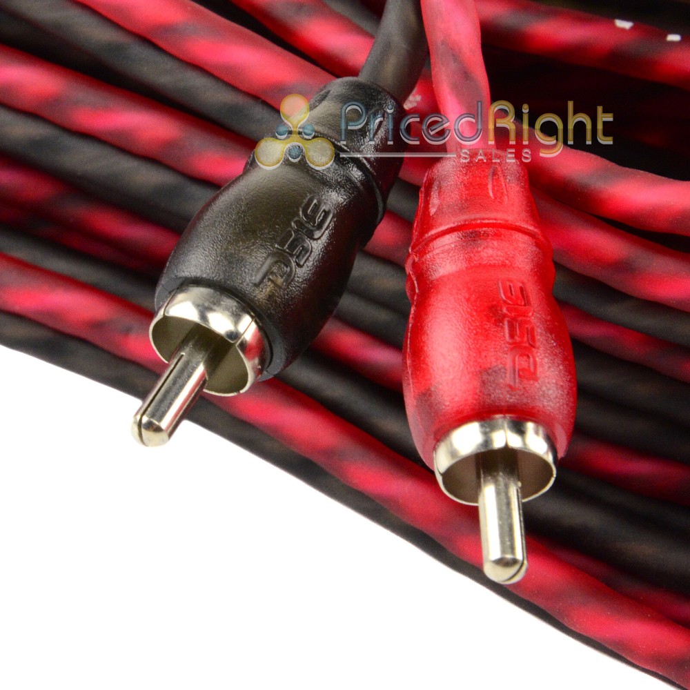 2 DS18 12 Ft 2 Channel RCA Cables Shielded Twisted Interconnect Audio Amp Cables