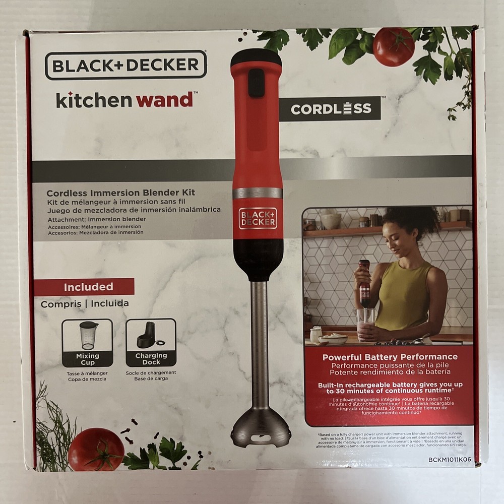 BLACK+DECKER Kitchen Wand Blender Kit, Red - BCKM1011K06