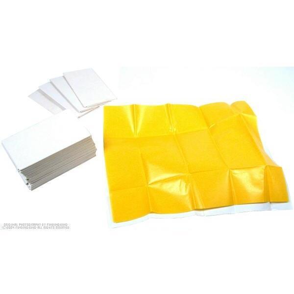 50 White & Yellow Ruby Parcel Papers 80 x 45mm