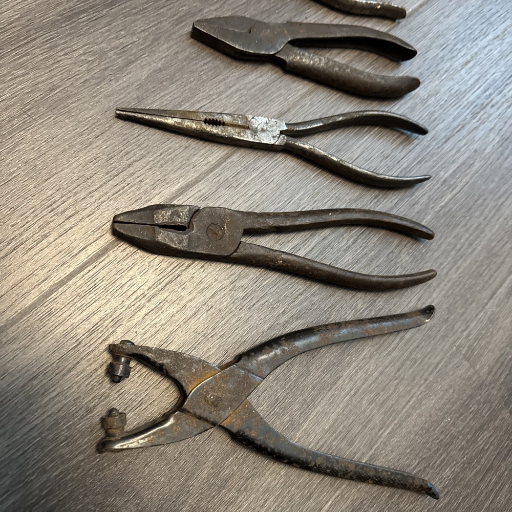 Vintage Pliers x7 Used Solid well built