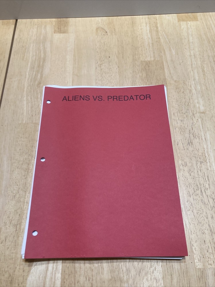 Vintage Original Aliens VS Predator Movie Script Awesome