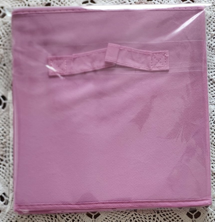 Casafield™ ~ 11" Storage Bin ~ Polyester Cube ~ Pink ~ Solid Pattern