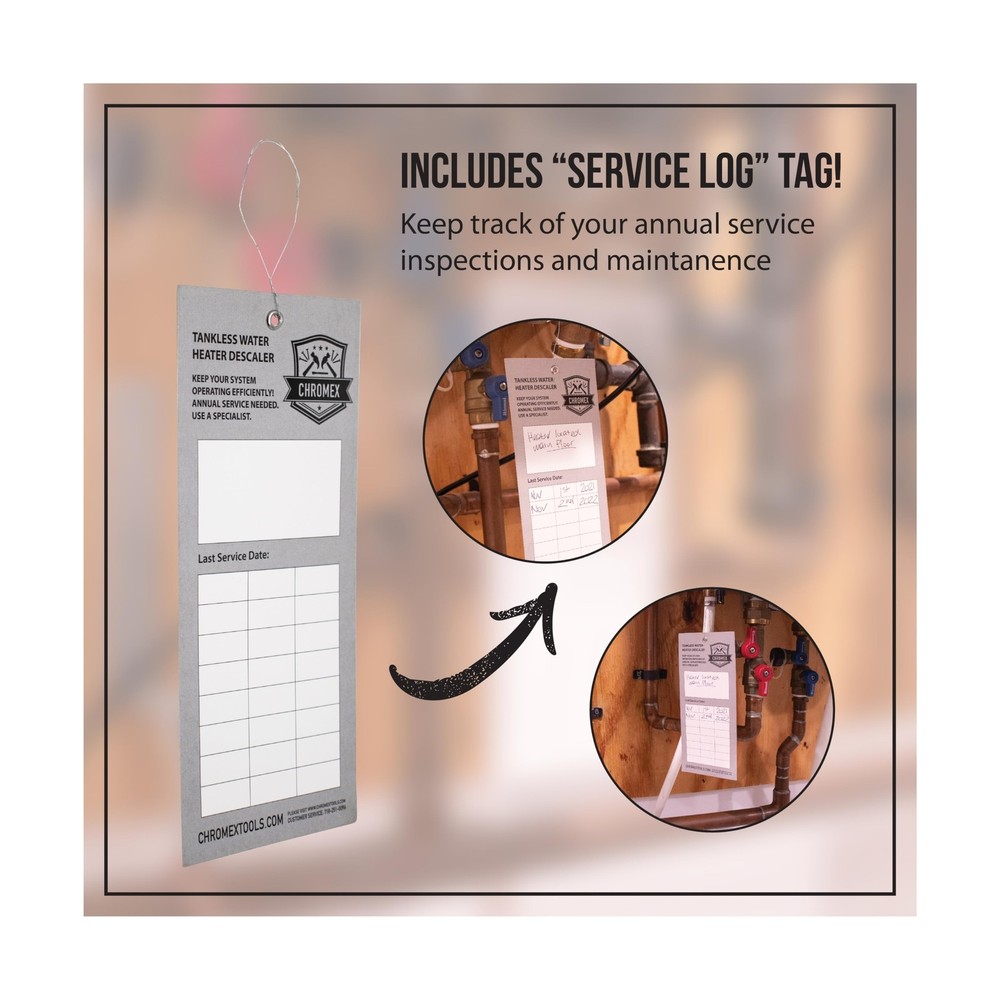 Chromex Tankless Water Heater Flush Kit, Extra Long 12 Ft Hoses with Certifie...