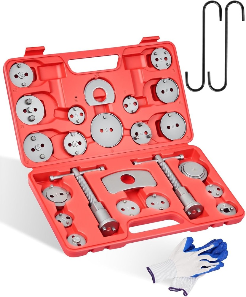 27Pcs Brake Caliper Compression Tool Set, Brake Caliper Wind Back Tool Kit and B
