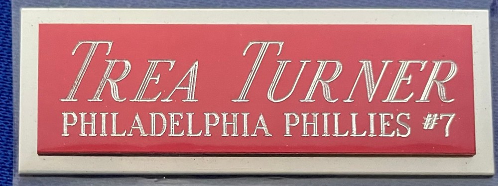 TREA TURNER PHILLIES NAMEPLATE FOR AUTOGRAPHED Signed Baseball Display CUBE CASE