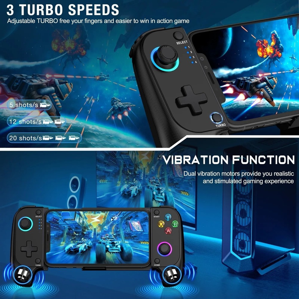 Wireless Phone Controller for iPhone/Android,Mobile Gaming Controller for iOS