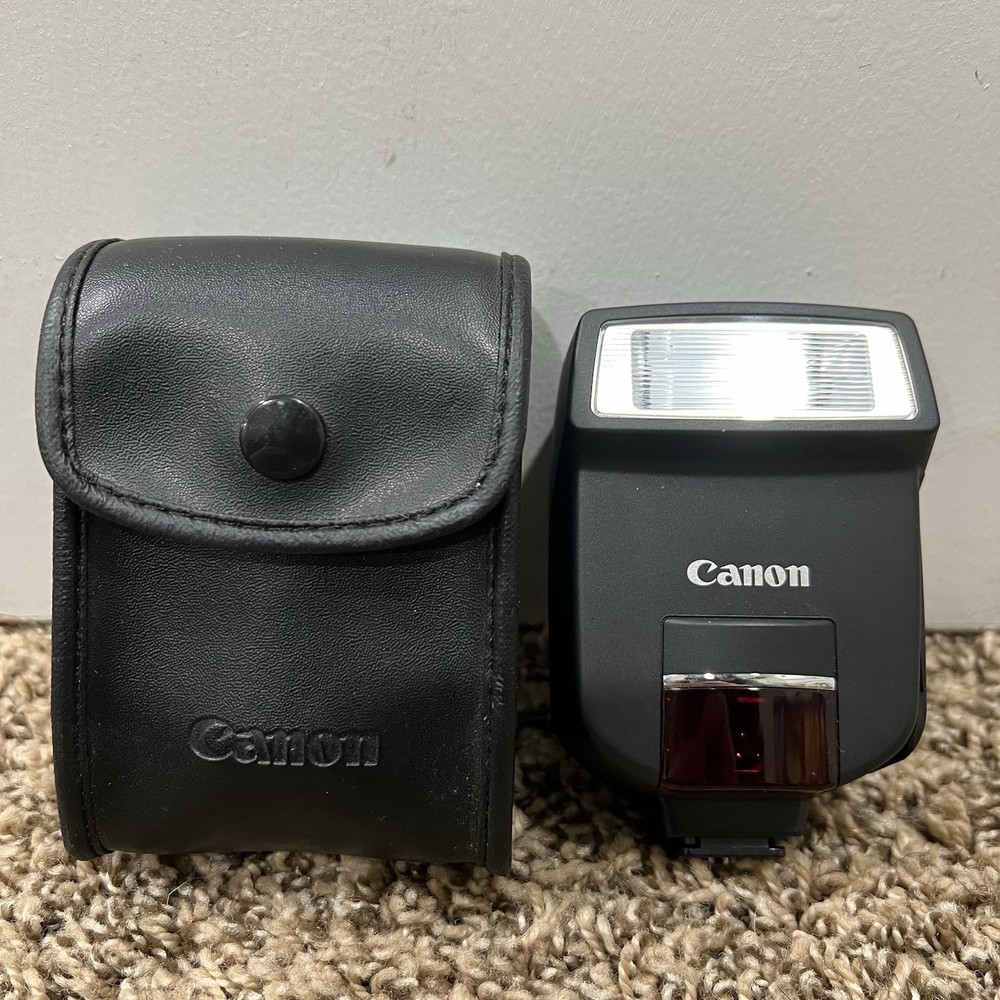 Canon Speedlite 220EX Shoe Mount External Flash w/ Soft Case Tested & Working