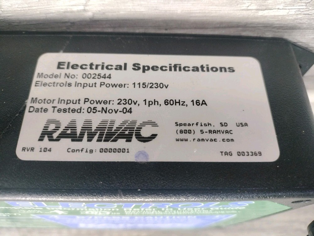 RamVac Bison S1 ELECTROLS Dental Vacuum System Controller