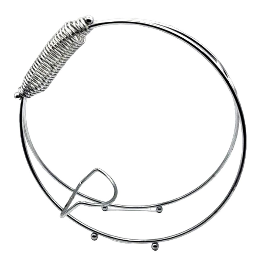MCM Circular Chrome Wine Bottle Holder Coiled Handle 10x10"
