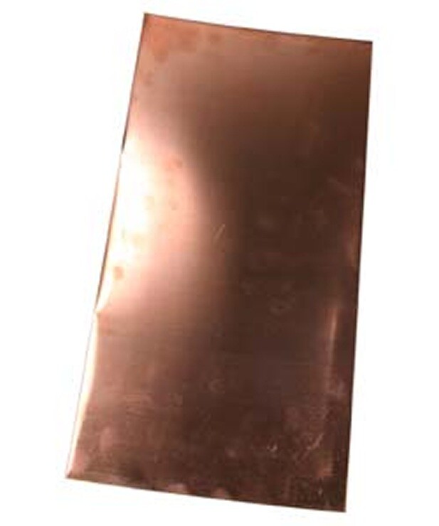 COPPER SHEET 16ga 6" x 2" 1.30mm THICK
