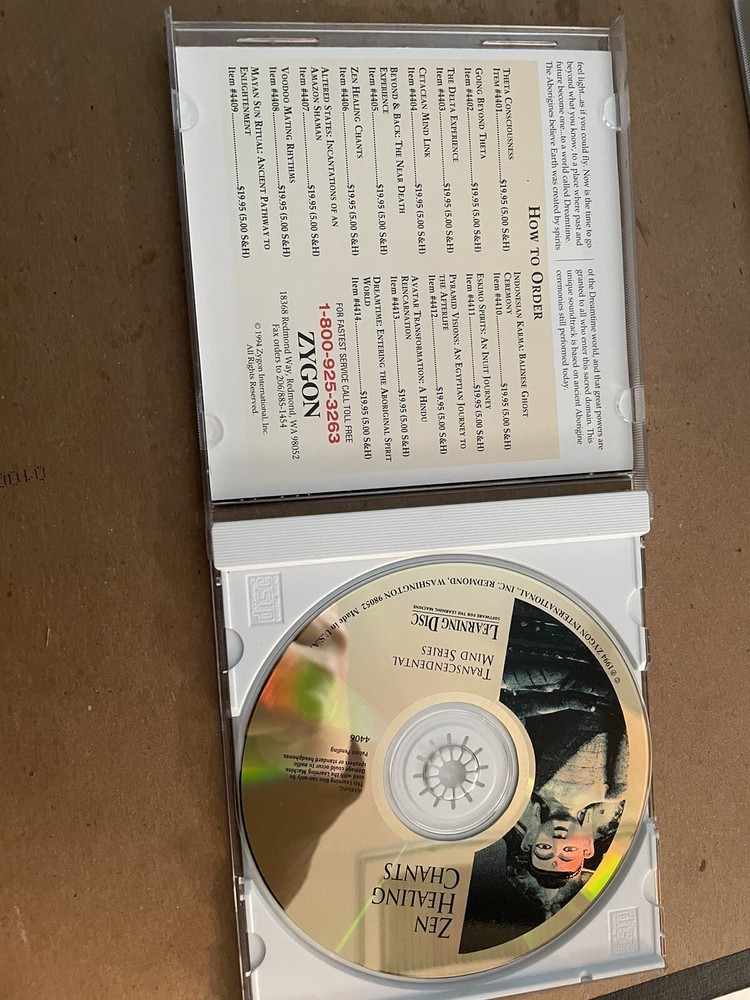 Zygon Learning Machine Software Disc Transcendental Mind Zen Healing Chants 1994