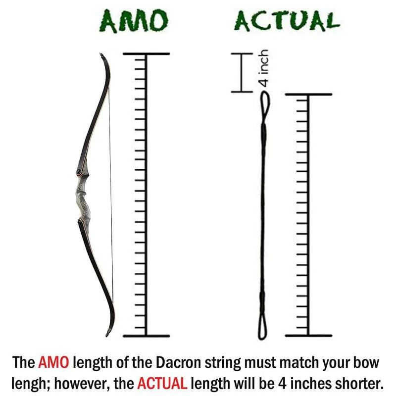 AMO 58" Bow Strings Replacement Archery for Recurve Long Bow Hunting Strings