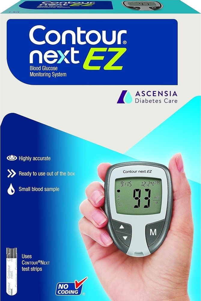 Contour Next EZ Blood Glucose Meter Accurate Testing No Coding Personal Stats