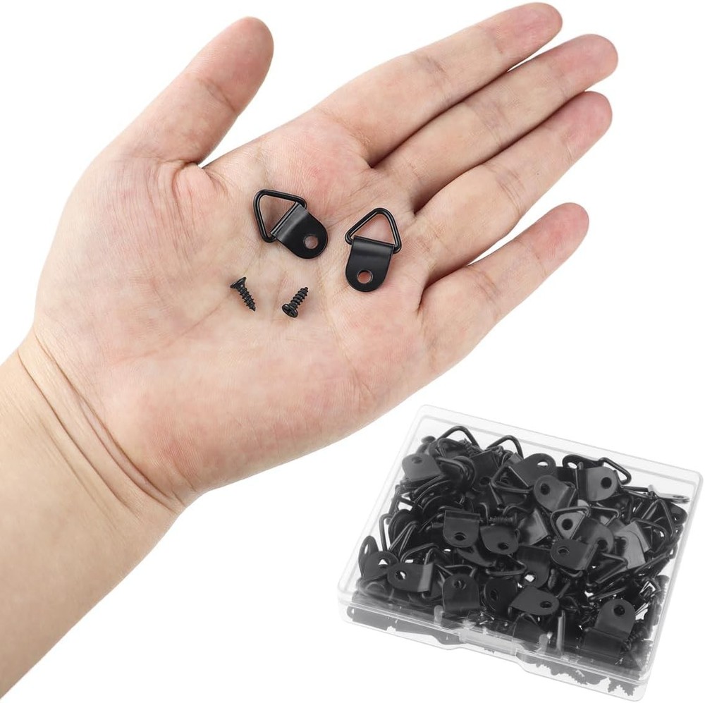 Picture Hanging Kit 100pc D Ring with Screws