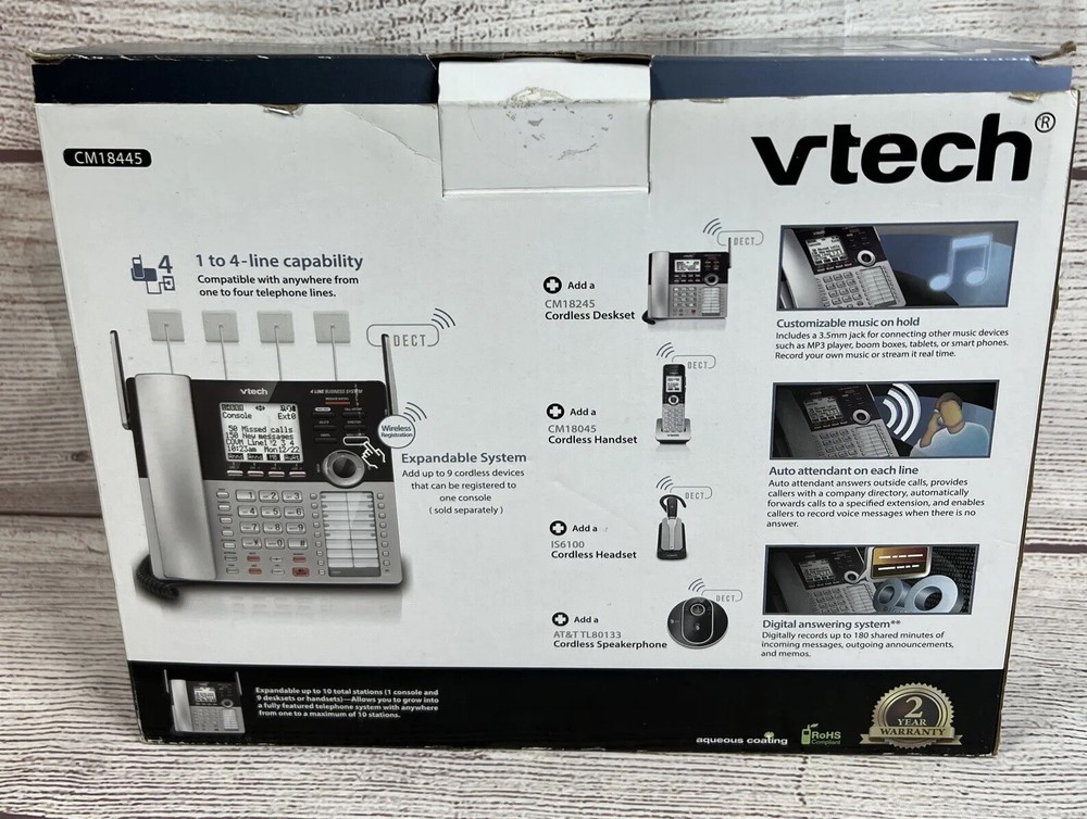 VTech CM18445 4-Line Small Business System Main Console with Answering System