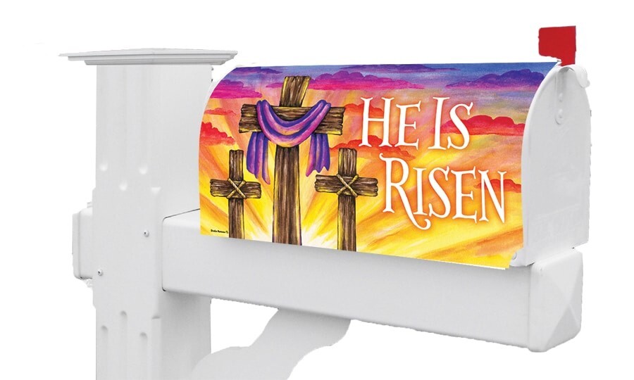 Easter He Is Risen Cross Magnetic Mailbox Cover Only