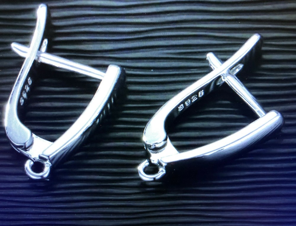 2 Sterling Silver earring findings hooks Leverback