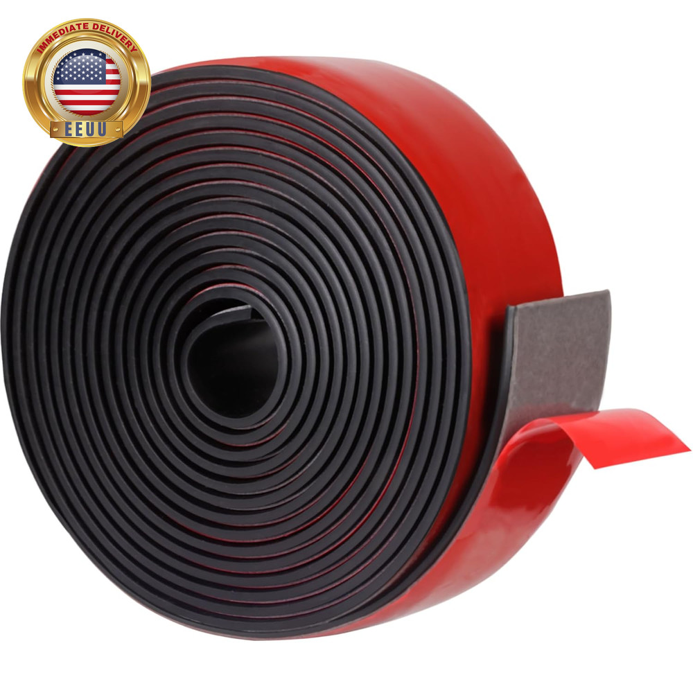 Neoprene Rubber Sheets & Strips Adhesive Solid Gasket Seal with Backing (1' Wide