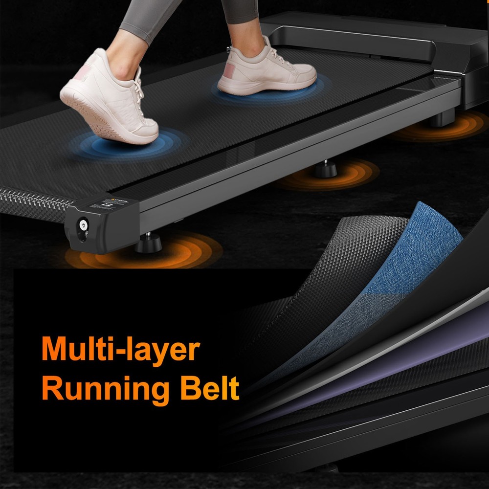 2.5HP Foldable Treadmill 300LBS Maximum Capacity Folding Treadmill W/ Handles d3