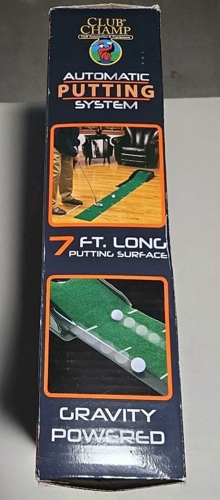 Club Champ Automatic Golf Putting System GRAVITY Feed 7 Ft Black & Green