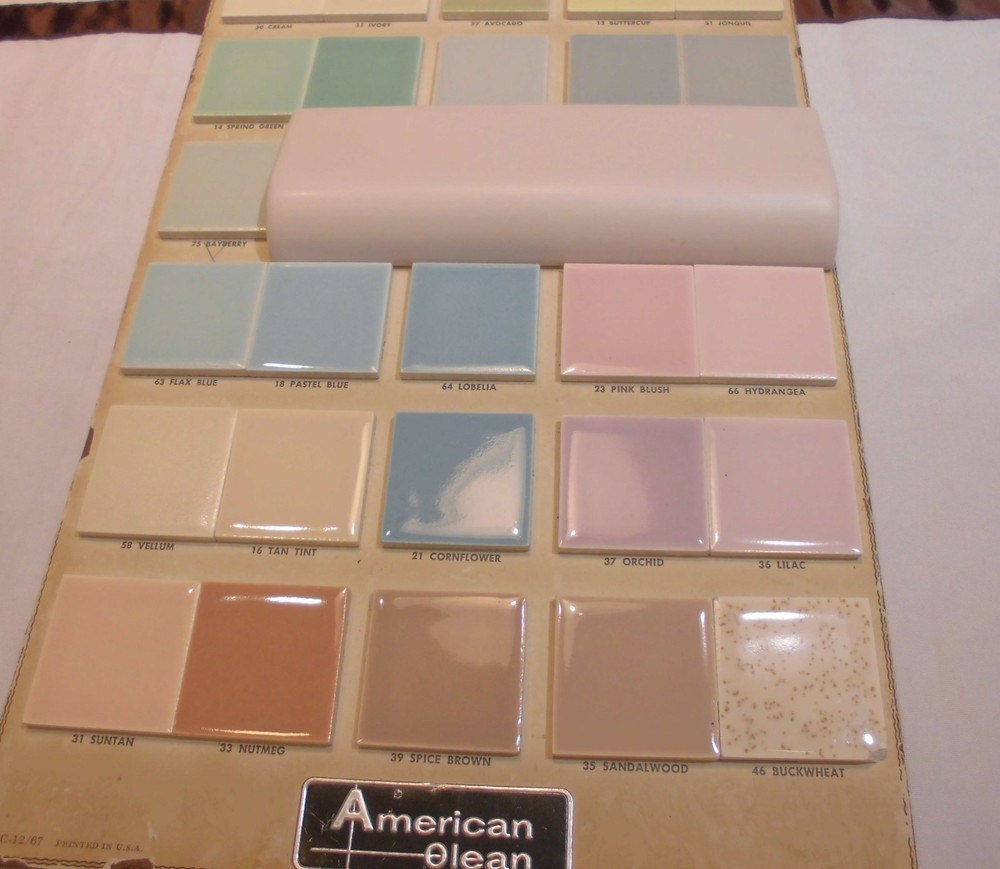 1 pc. Matte *Soft Pink* Ceramic Radius/Mudd Cap Bullnose Trim Florida Tile, New