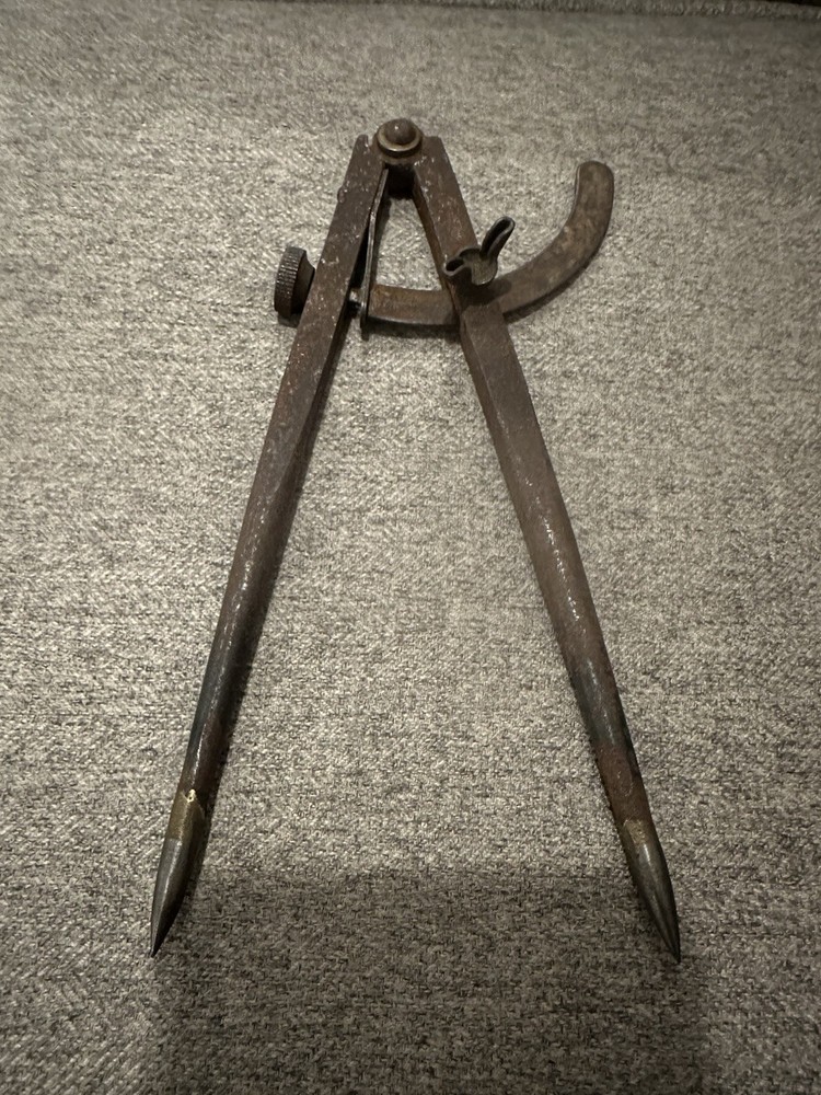 Antique 7" Winged Caliper Compass Divider. Unbranded.