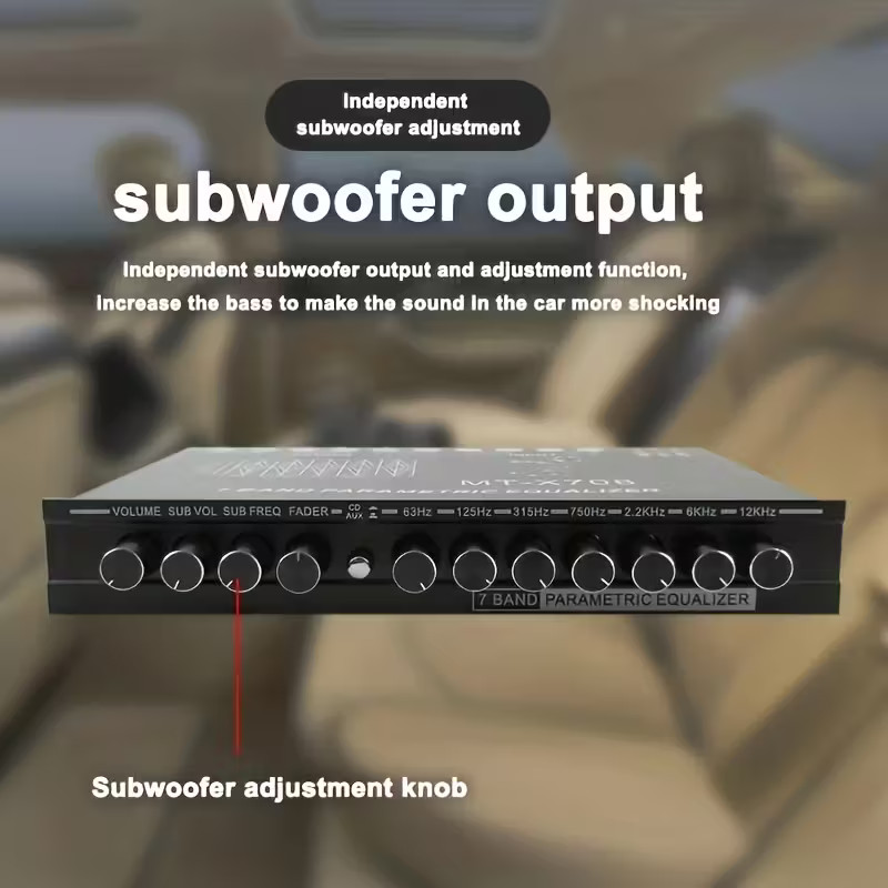 7-Band Car Audio Equalizer Adjustable 7 Band EQ Amplifier Graphic Equalizer New
