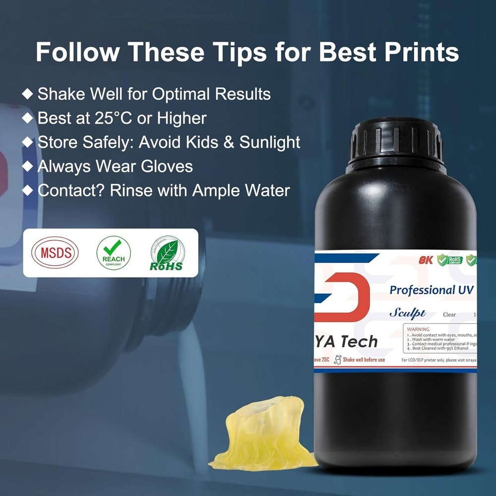 Sculpt 3D Printer Resin 1kg - Transformative High-Temp Format for DLP/LCD Print