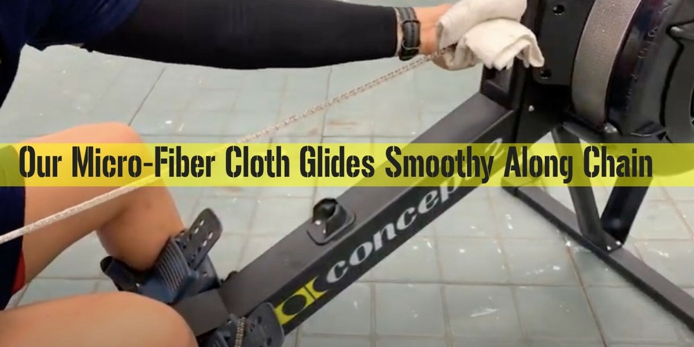 Rower Chain Oil with application Cloth, Lube, rowing machine, works on Concept2