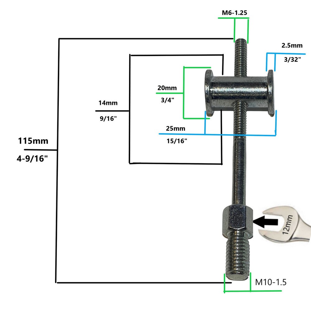 Threaded Pull Rod - Leverage Bar - Dent Pulling - Slim 1006