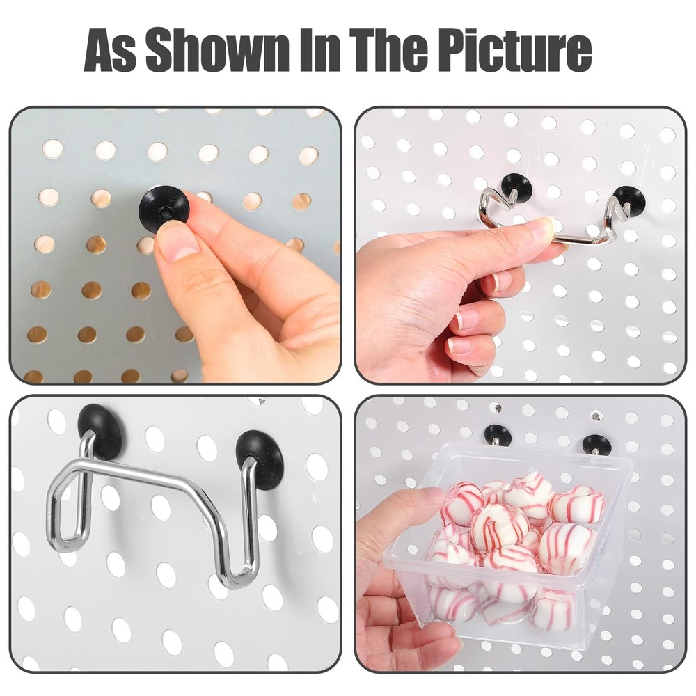 150Pcs Pegboard Hook Locks Silicone Peg Board Stoppers One Size, Black