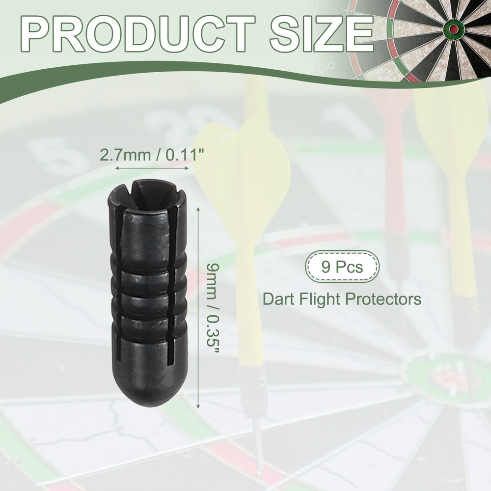 9 Pcs Dart Flight Protectors Fixed 90 Degrees Wing Savers Protects, Black