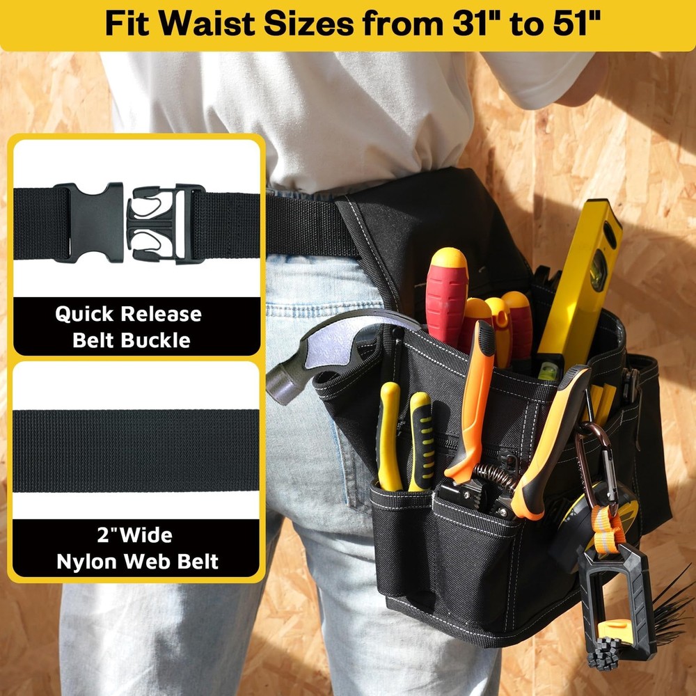 MELOTOUGH Professional Tool Belt Pouch,Small Tool Pouch with Belt,Left/Right ...