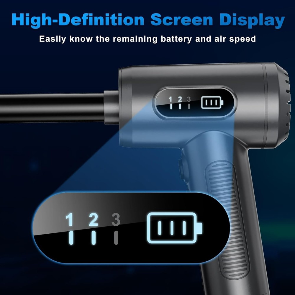 Eco-Friendly Adjustable Air Duster with LED Display - Ideal for Home and Office