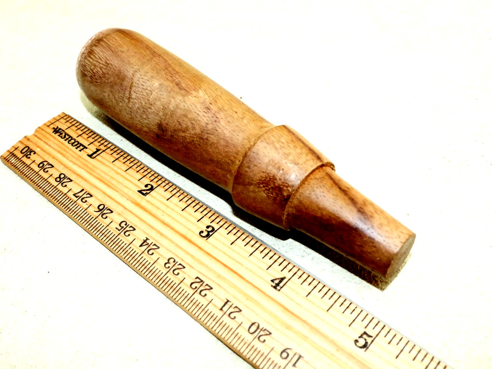 NEW ROSEWOOD SOCKET CHISEL HANDLE W/ LEATHER BUTT FOR TOOL RESTORATION