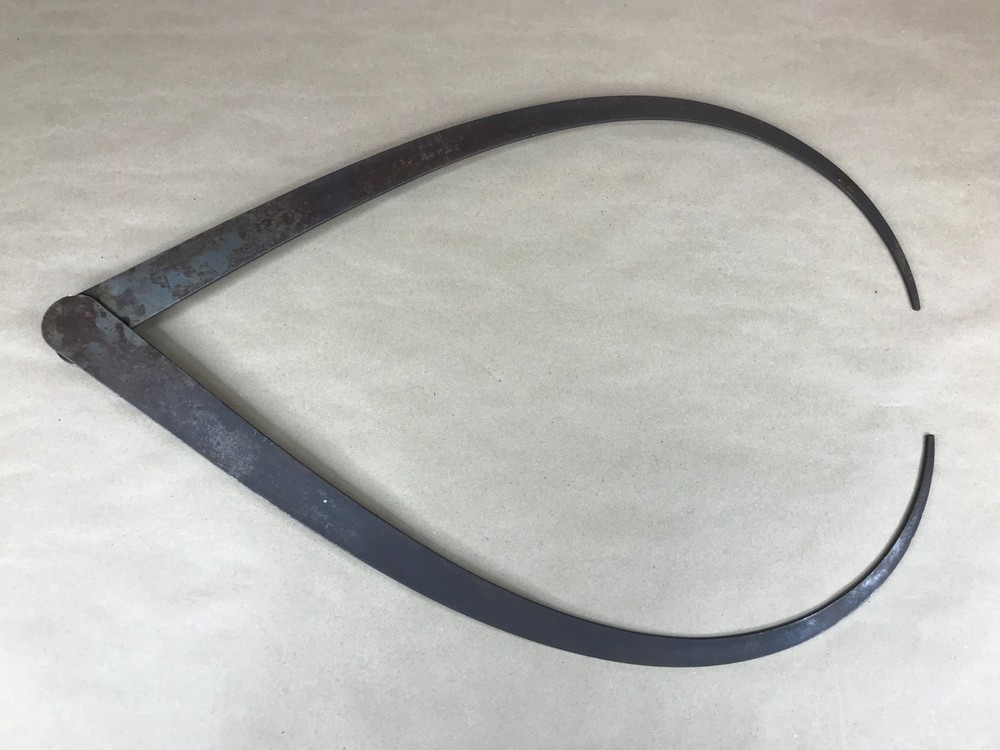 Vintage Outside Calipers, 25" long, Flat Leg, Lock Joint