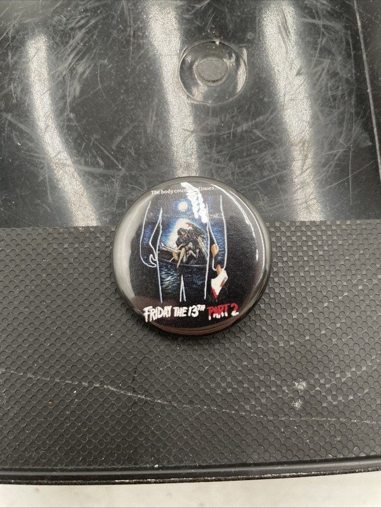 Vintage Pin Back Button Friday the 13th Part 2